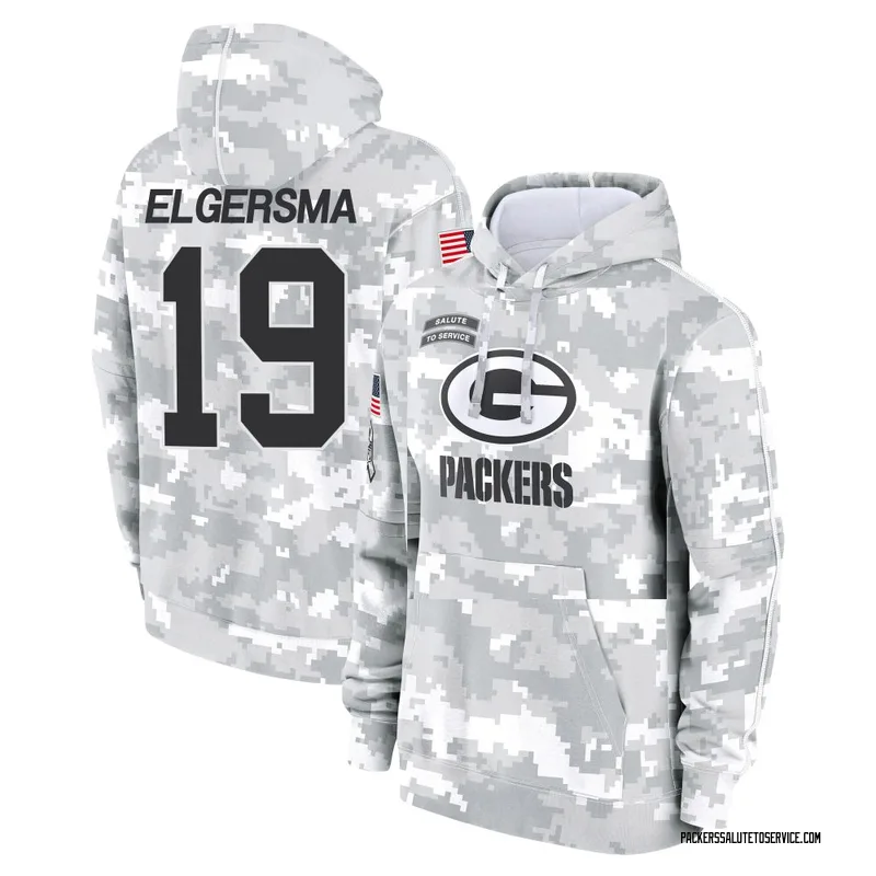 Men's Taylor Elgersma Green Bay Packers Camo Arctic 2024 Salute to Service Club Fleece Pullover Hoodie