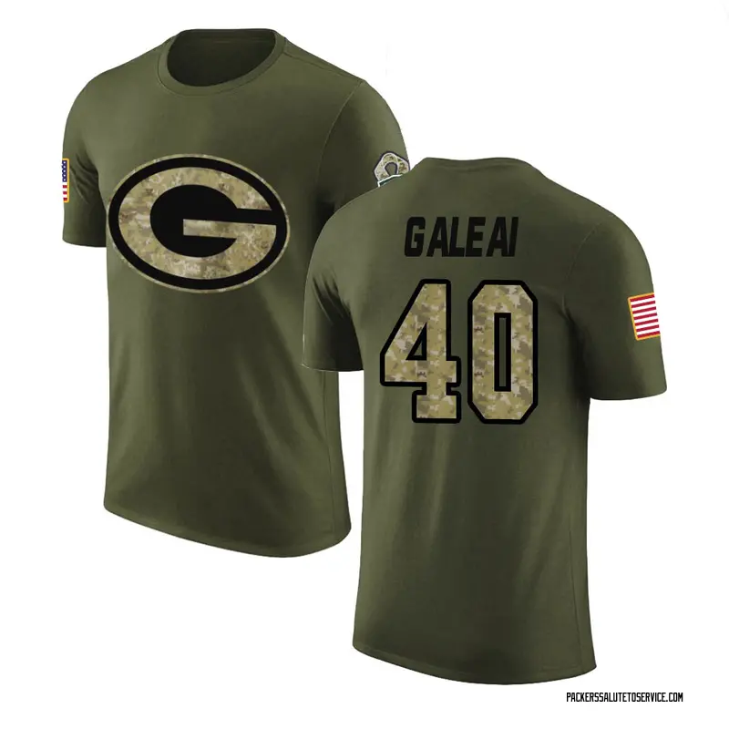 Men's Tipa Galeai Green Bay Packers Legend Olive Salute to Service T-Shirt