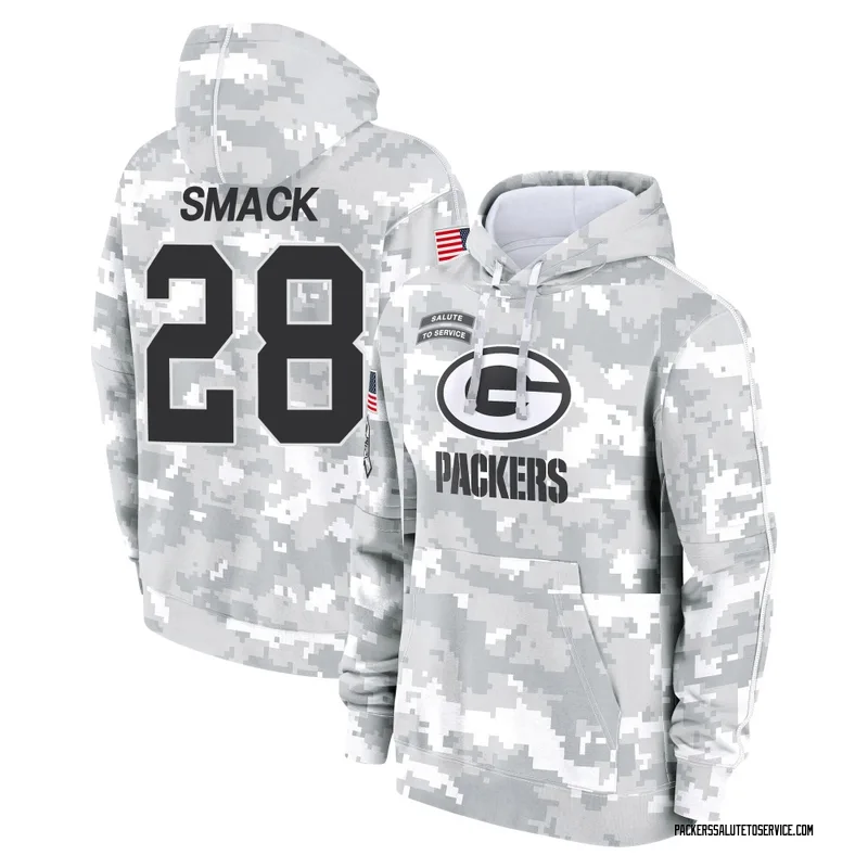 Men's Trey Smack Green Bay Packers Camo Arctic 2024 Salute to Service Club Fleece Pullover Hoodie