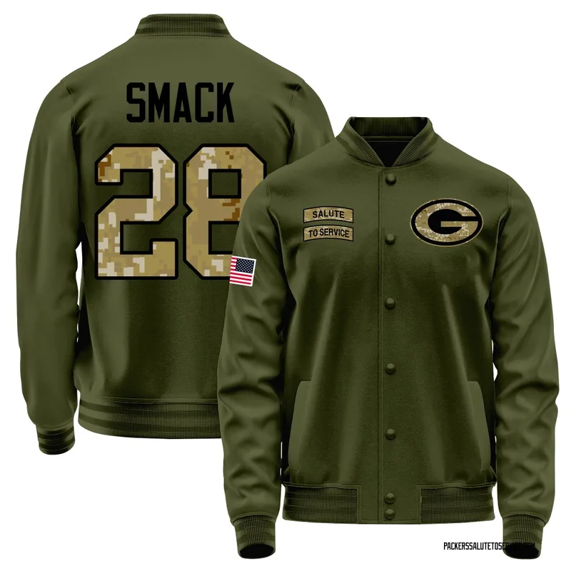 Men's Trey Smack Green Bay Packers Olive Salute to Service Sideline Performance Jacket