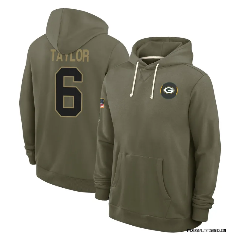 Men's Tyrod Taylor Green Bay Packers Olive 2025 Salute to Service Hoodie
