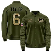 Men's Tyrod Taylor Green Bay Packers Olive Salute to Service Sideline Performance Jacket