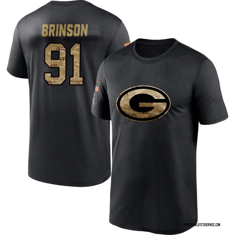 Men's Warren Brinson Green Bay Packers Black 2020 Salute To Service Performance T-Shirt