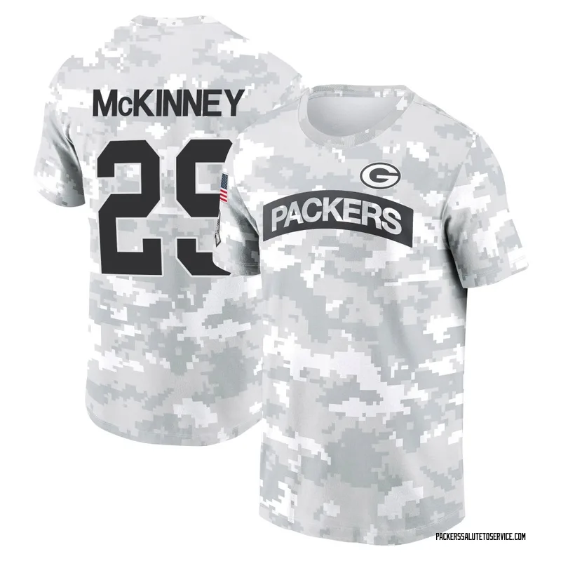 Men's Xavier McKinney Green Bay Packers Camo Arctic 2024 Salute to Service Performance T-Shirt