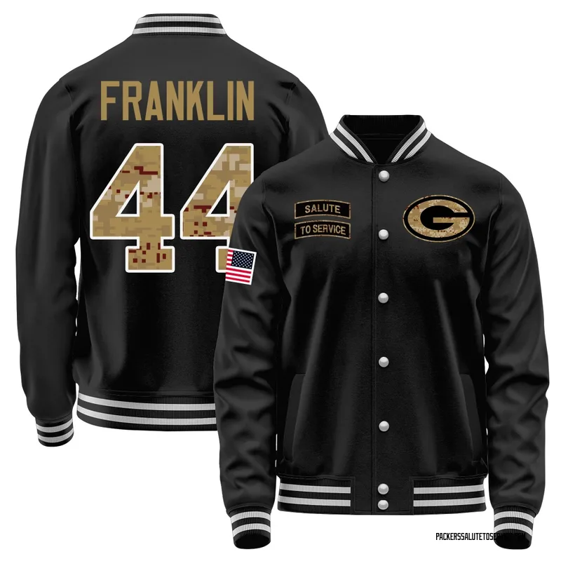 Men's Zaire Franklin Green Bay Packers Black Salute to Service Sideline Performance Jacket