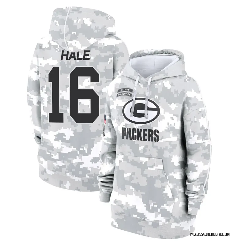 Women's Alex Hale Green Bay Packers Camo Arctic 2024 Salute to Service Club Fleece Pullover Hoodie