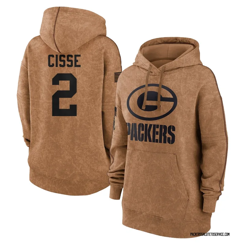 Women's Brandon Cisse Green Bay Packers Brown 2023 Salute To Service Pullover Hoodie