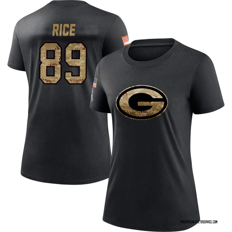 Women's Brenden Rice Green Bay Packers Black 2020 Salute To Service Performance T-Shirt