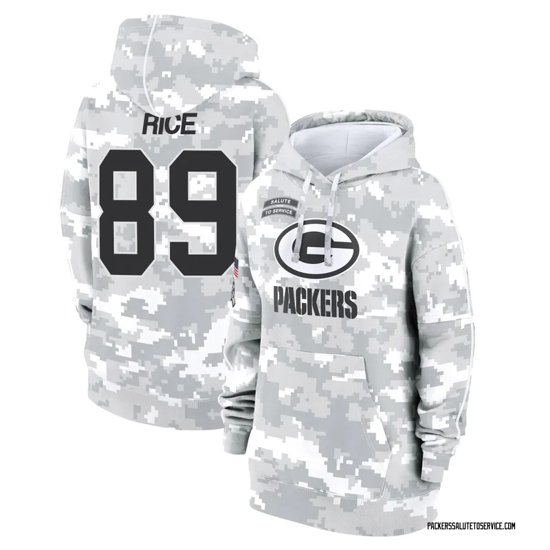 Women's Brenden Rice Green Bay Packers Camo Arctic 2024 Salute to Service Club Fleece Pullover Hoodie