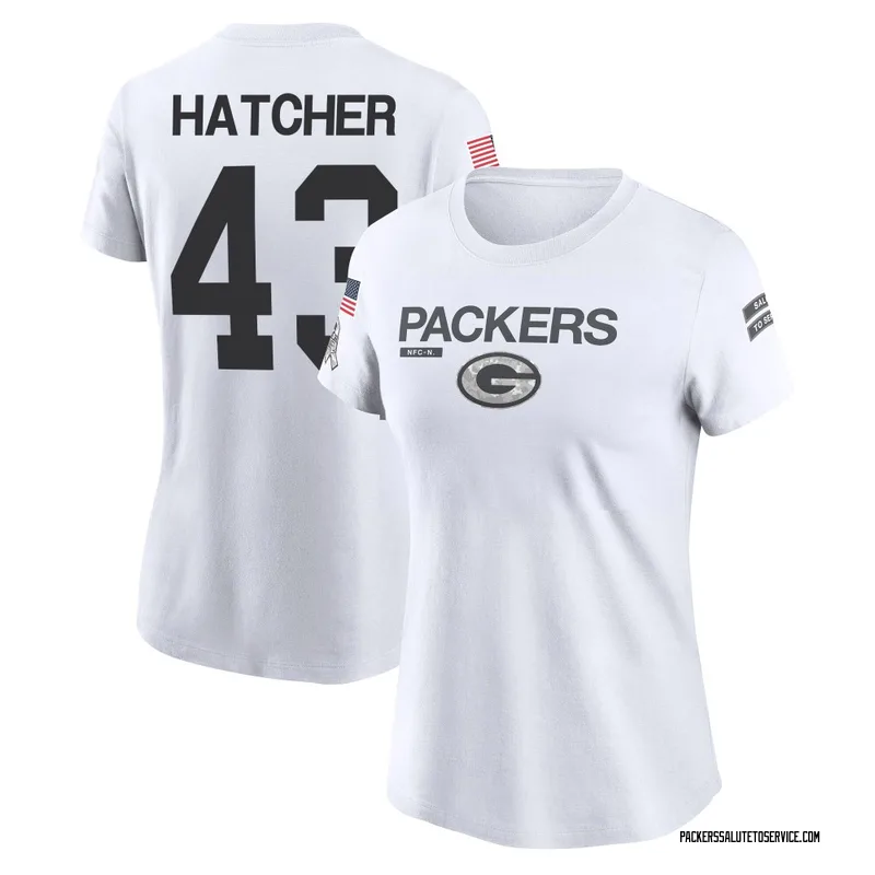 Women's Broughton Hatcher Green Bay Packers Legend White 2024 Salute to Service Performance T-Shirt