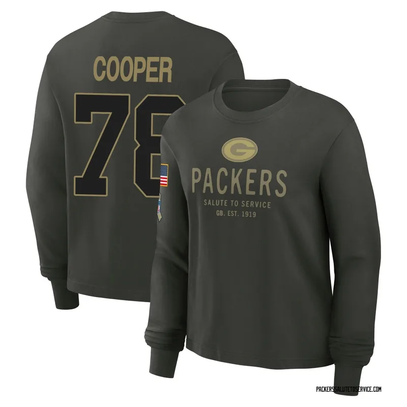 Women's Dalton Cooper Green Bay Packers Green Dark/ 2025 Salute to Service Sideline Long Sleeve T-Shirt