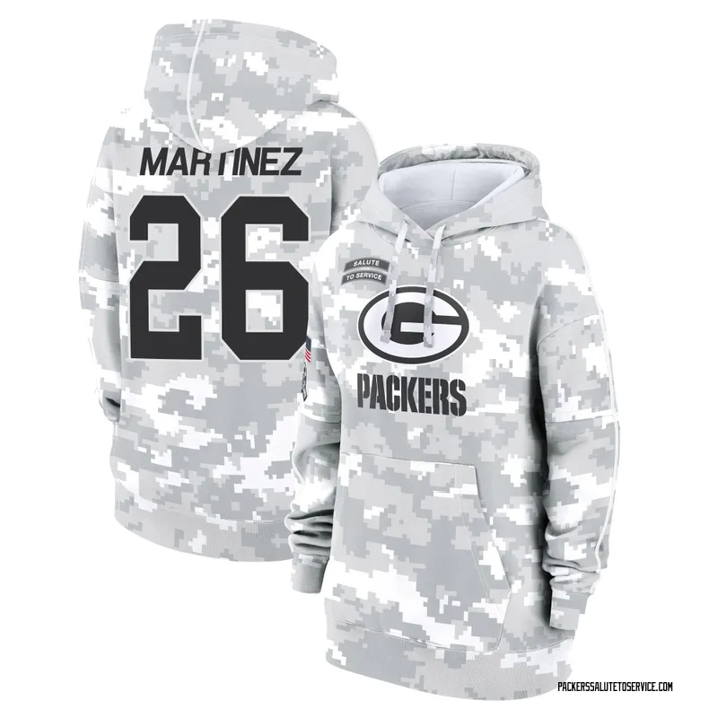 Women's Damien Martinez Green Bay Packers Camo Arctic 2024 Salute to Service Club Fleece Pullover Hoodie