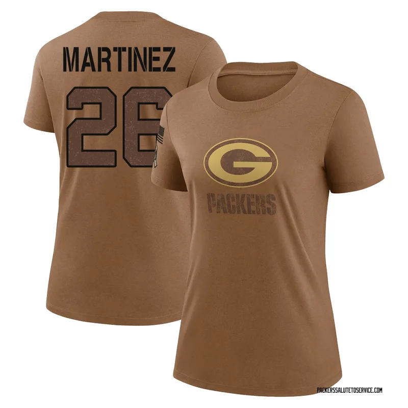 Women's Damien Martinez Green Bay Packers Legend Brown 2023 Salute To Service Performance T-Shirt