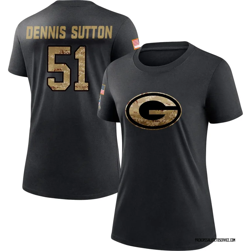 Women's Dani Dennis-Sutton Green Bay Packers Black 2020 Salute To Service Performance T-Shirt