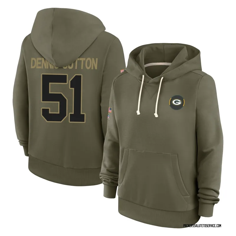 Women's Dani Dennis-Sutton Green Bay Packers Olive 2025 Salute to Service Hoodie