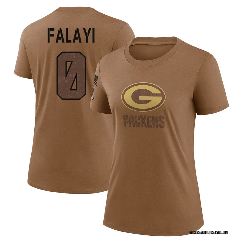 Women's Eni Falayi Green Bay Packers Legend Brown 2023 Salute To Service Performance T-Shirt