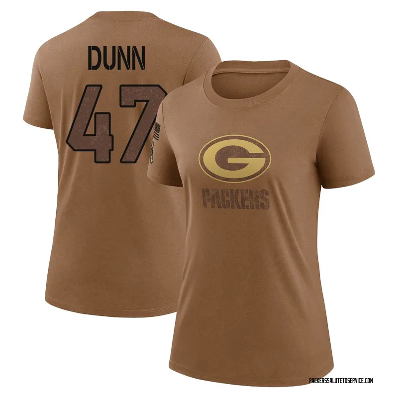 Women's Isaiah Dunn Green Bay Packers Legend Brown 2023 Salute To Service Performance T-Shirt