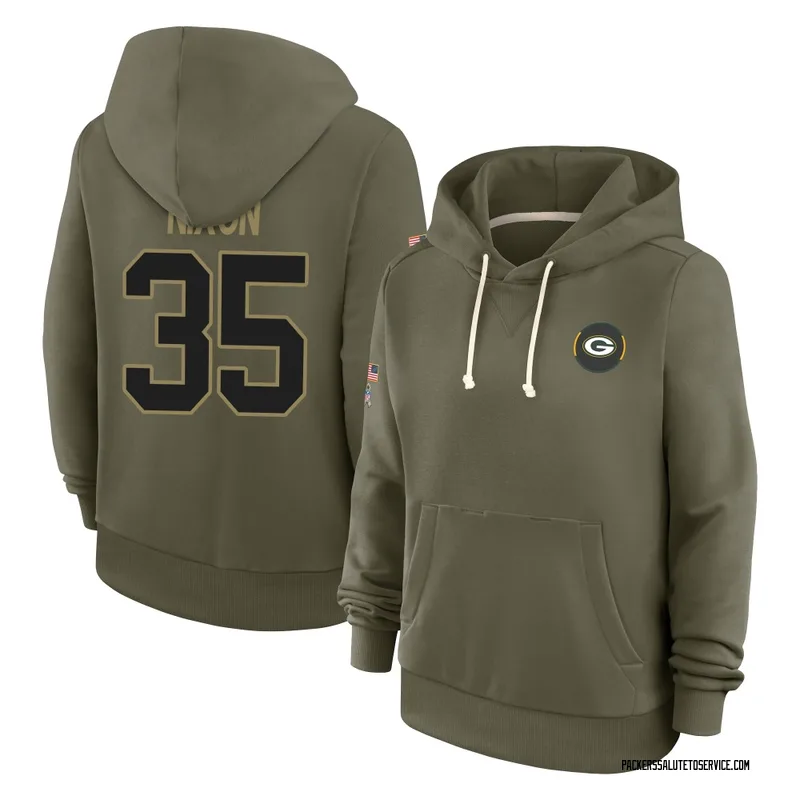 Women's Jaden Nixon Green Bay Packers Olive 2025 Salute to Service Hoodie