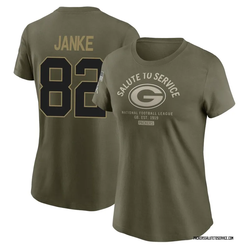 Women's Jadon Janke Green Bay Packers Olive 2025 Salute to Service Sideline T-Shirt