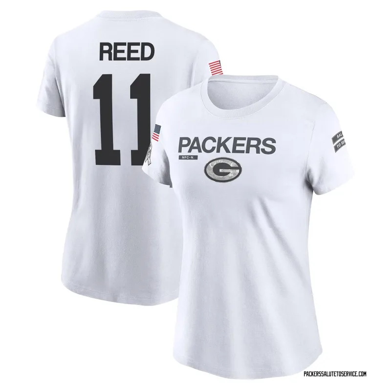 Women's Jayden Reed Green Bay Packers Legend White 2024 Salute to Service Performance T-Shirt