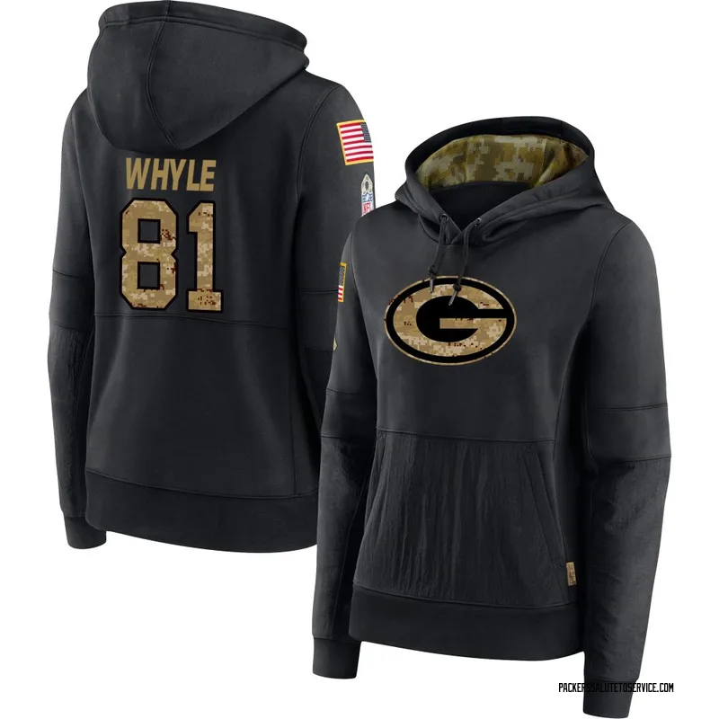 Women's Josh Whyle Green Bay Packers Black 2020 Salute to Service Sideline Performance Pullover Hoodie