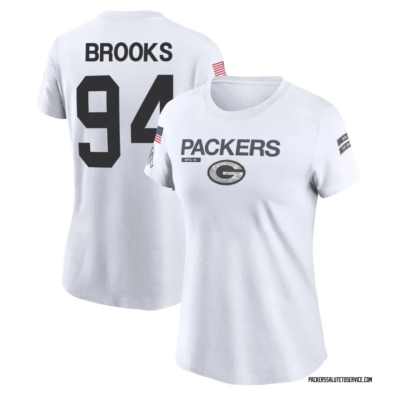 Women's Karl Brooks Green Bay Packers Legend White 2024 Salute to Service Performance T-Shirt
