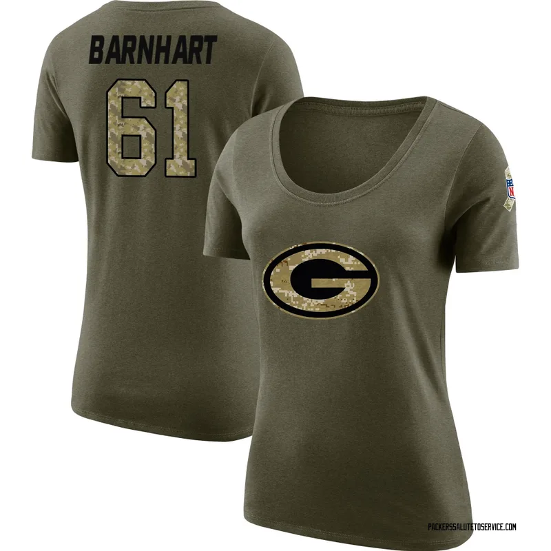 Women's Karsen Barnhart Green Bay Packers Legend Olive Salute to Service Scoop Neck T-Shirt
