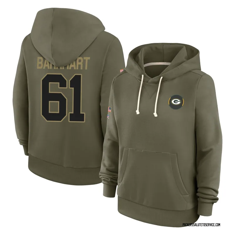 Women's Karsen Barnhart Green Bay Packers Olive 2025 Salute to Service Hoodie