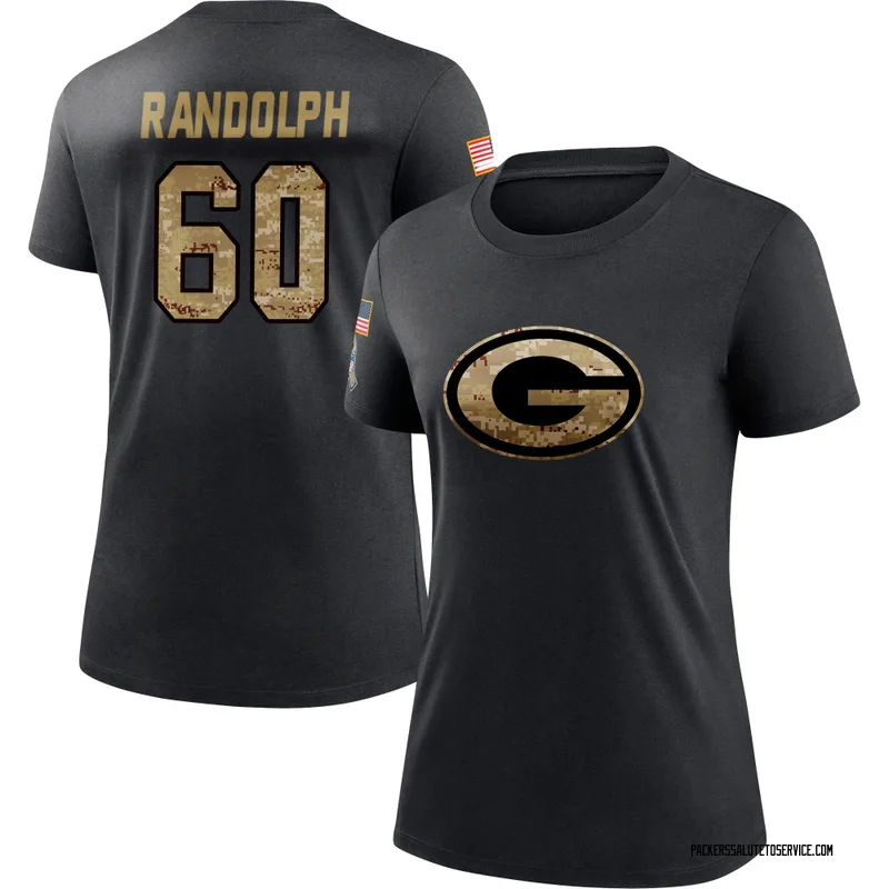Women's Keith Randolph Green Bay Packers Black 2020 Salute To Service Performance T-Shirt