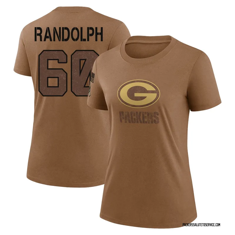 Women's Keith Randolph Green Bay Packers Legend Brown 2023 Salute To Service Performance T-Shirt