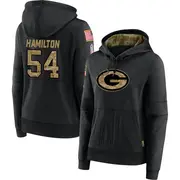 Women's LaDarius Hamilton Green Bay Packers Black 2020 Salute to Service Sideline Performance Pullover Hoodie