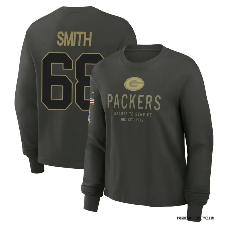 Women's Lecitus Smith Green Bay Packers Green Dark/ 2025 Salute to Service Sideline Long Sleeve T-Shirt