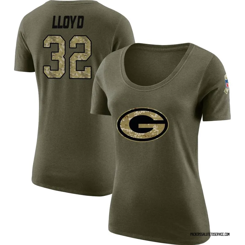 Women's MarShawn Lloyd Green Bay Packers Legend Olive Salute to Service Scoop Neck T-Shirt