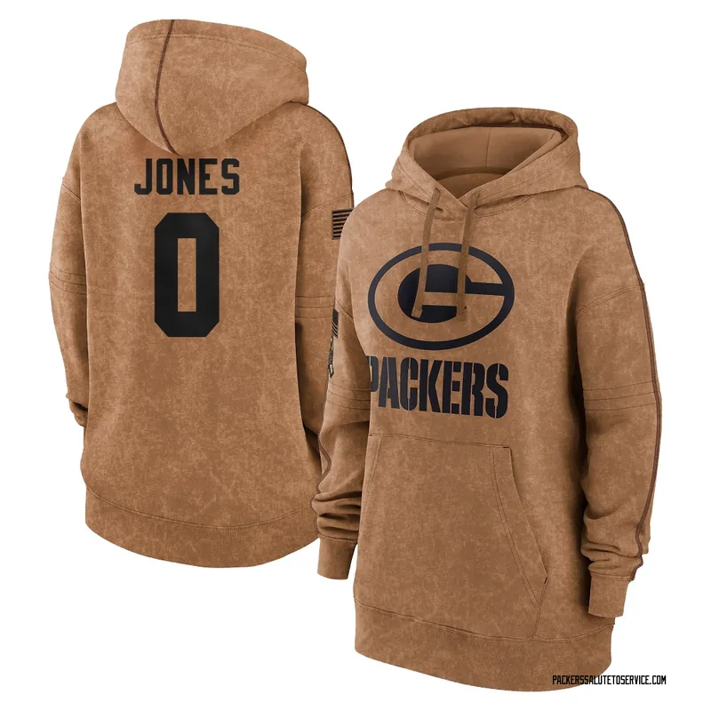 Women's Marlon Jones Green Bay Packers Brown 2023 Salute To Service Pullover Hoodie