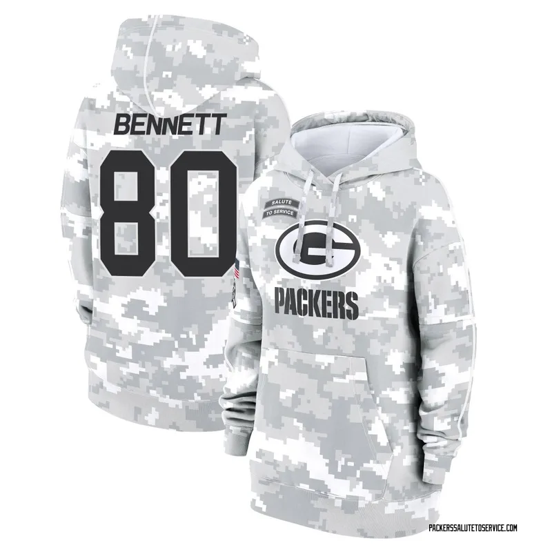 Women's Martellus Bennett Green Bay Packers Camo Arctic 2024 Salute to Service Club Fleece Pullover Hoodie