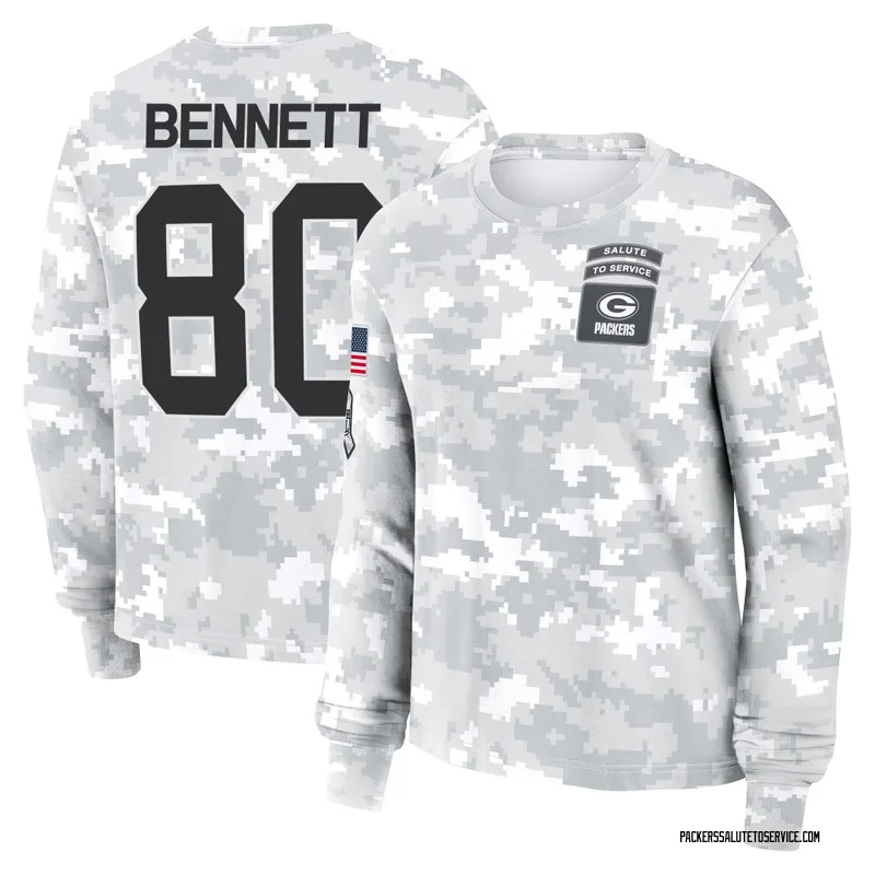 Women's Martellus Bennett Green Bay Packers Camo Arctic 2024 Salute to Service Long Sleeve T-Shirt