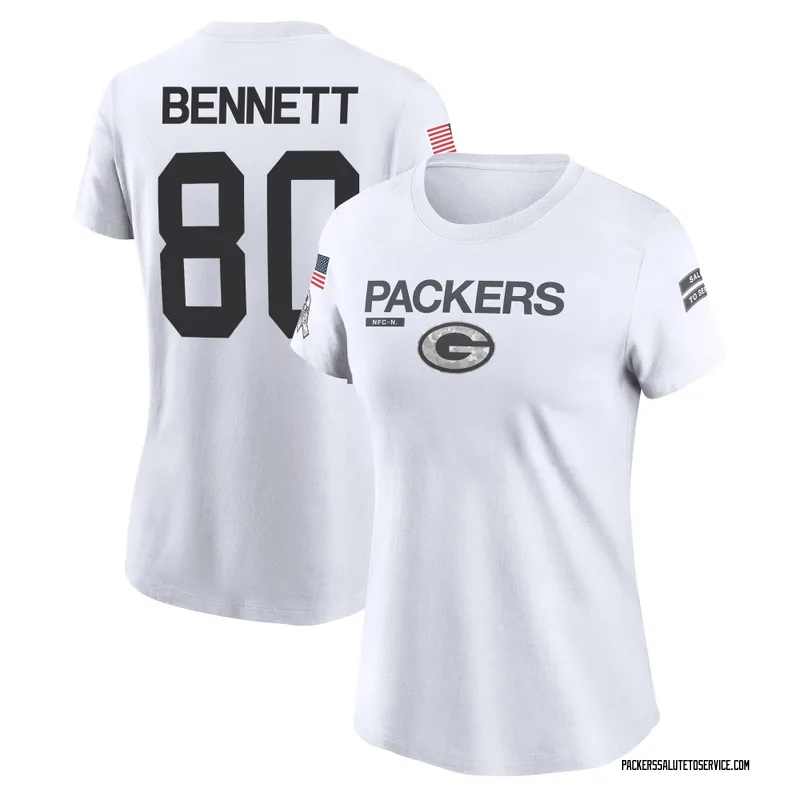 Women's Martellus Bennett Green Bay Packers Legend White 2024 Salute to Service Performance T-Shirt