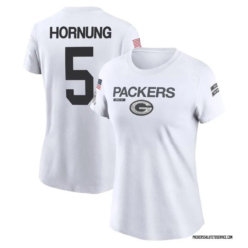 Women's Paul Hornung Green Bay Packers Legend White 2024 Salute to Service Performance T-Shirt