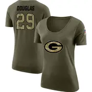 Women's Rasul Douglas Green Bay Packers Legend Olive Salute to Service Scoop Neck T-Shirt