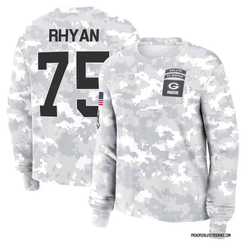 Women's Sean Rhyan Green Bay Packers Camo Arctic 2024 Salute to Service Long Sleeve T-Shirt