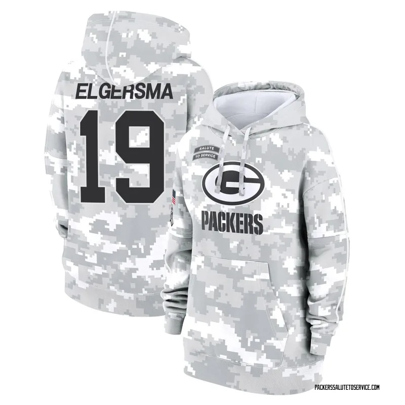 Women's Taylor Elgersma Green Bay Packers Camo Arctic 2024 Salute to Service Club Fleece Pullover Hoodie