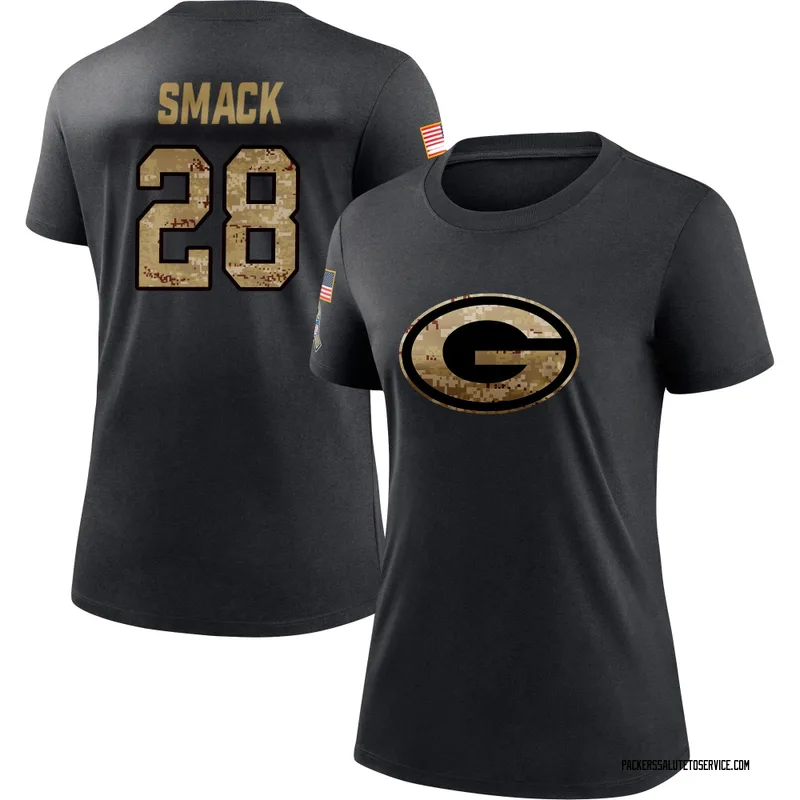 Women's Trey Smack Green Bay Packers Black 2020 Salute To Service Performance T-Shirt