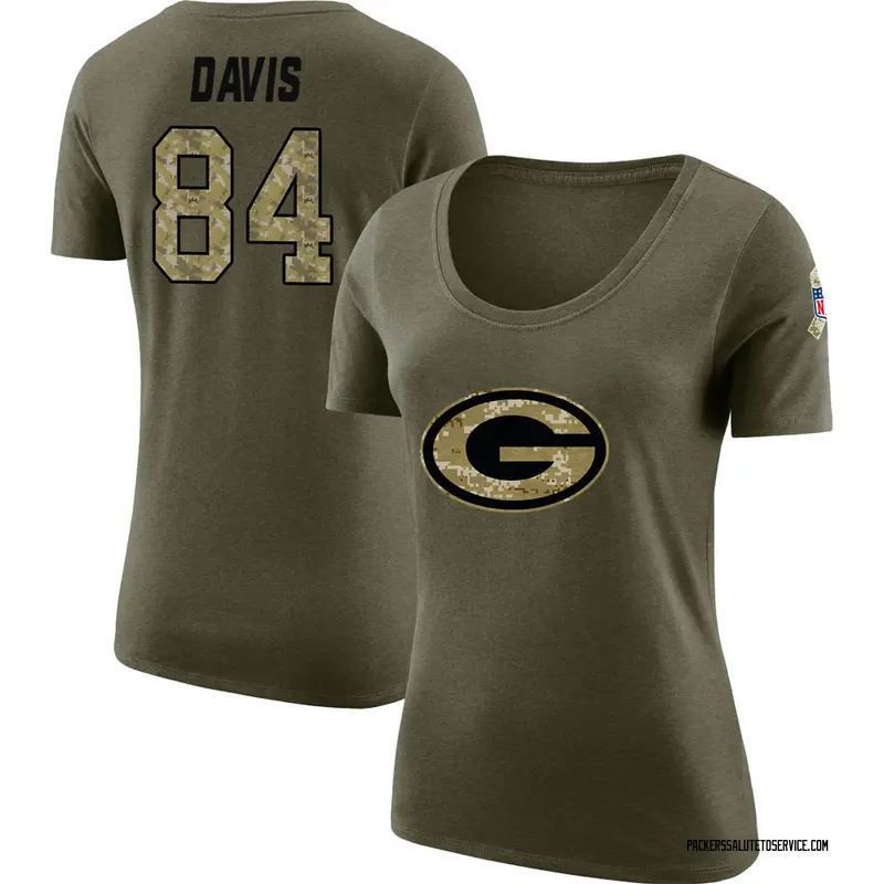 Women's Tyler Davis Green Bay Packers Legend Olive Salute to Service Scoop Neck T-Shirt