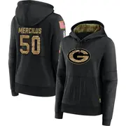 Women's Whitney Mercilus Green Bay Packers Black 2020 Salute to Service Sideline Performance Pullover Hoodie