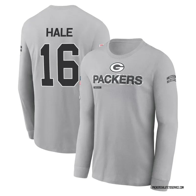 Youth Alex Hale Green Bay Packers Gray 2024 Salute to Service Long Sleeve T-Shirt