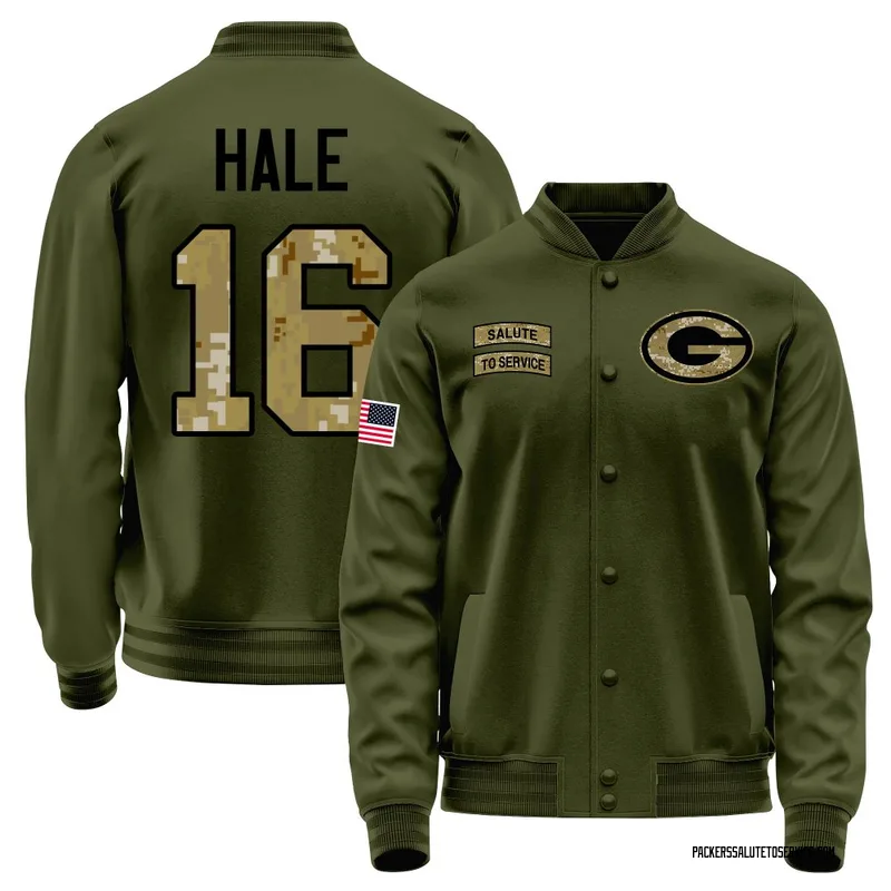 Youth Alex Hale Green Bay Packers Olive Salute to Service Sideline Performance Jacket