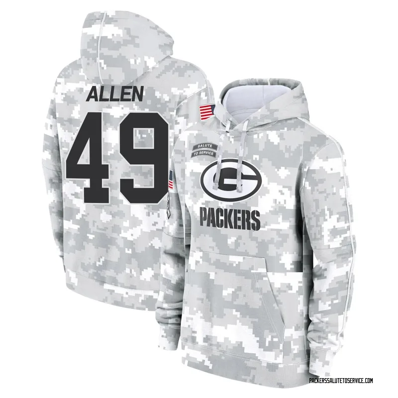Youth Austin Allen Green Bay Packers Camo Arctic 2024 Salute to Service Club Fleece Pullover Hoodie