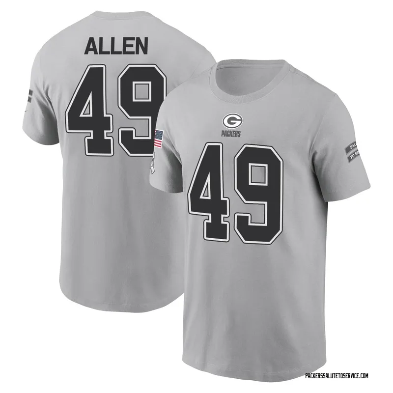 Youth Austin Allen Green Bay Packers Gray 2024 Salute to Service Name & Number T-Shirt