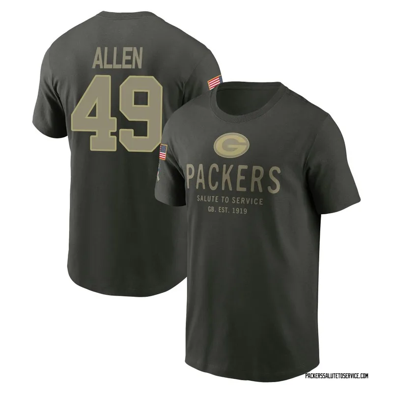 Youth Austin Allen Green Bay Packers Green Forest/ 2025 Salute to Service Sideline Primary Edge T-Shirt