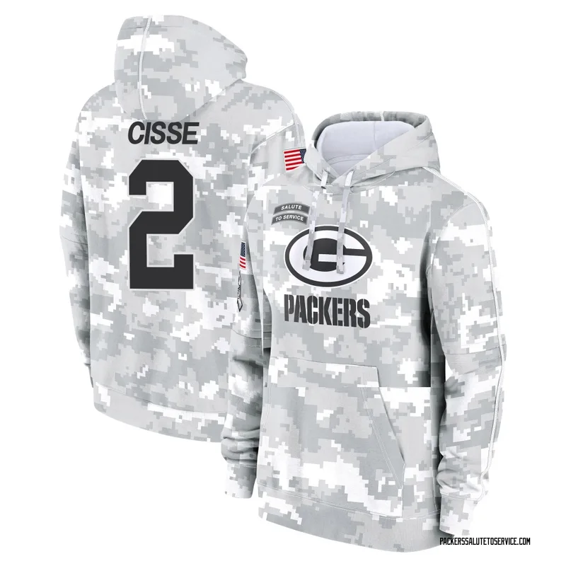 Youth Brandon Cisse Green Bay Packers Camo Arctic 2024 Salute to Service Club Fleece Pullover Hoodie